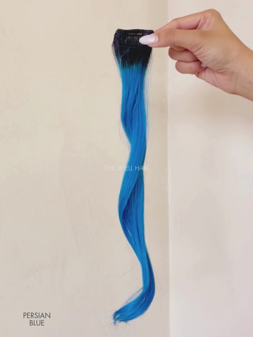 Buy clip in blue color streaks for  girls and women online, Buy blue color hair highlights for girls and women near me
