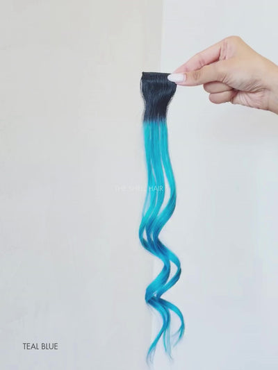 Buy blue hair highlights for girls online, Shop clip in strandouts for girls and women online, Buy clip in hair streaks for girls and women near me