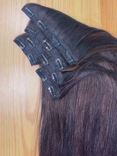 The Shell Hair 5 piece Human Hair Clip in Volumizer with Highlights