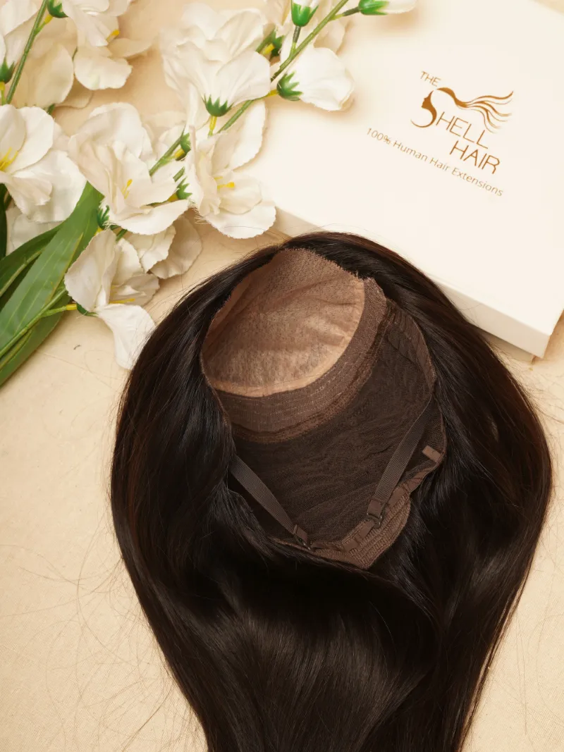 Luxury Full Head Human Hair Silk Base Wig 18 Inch